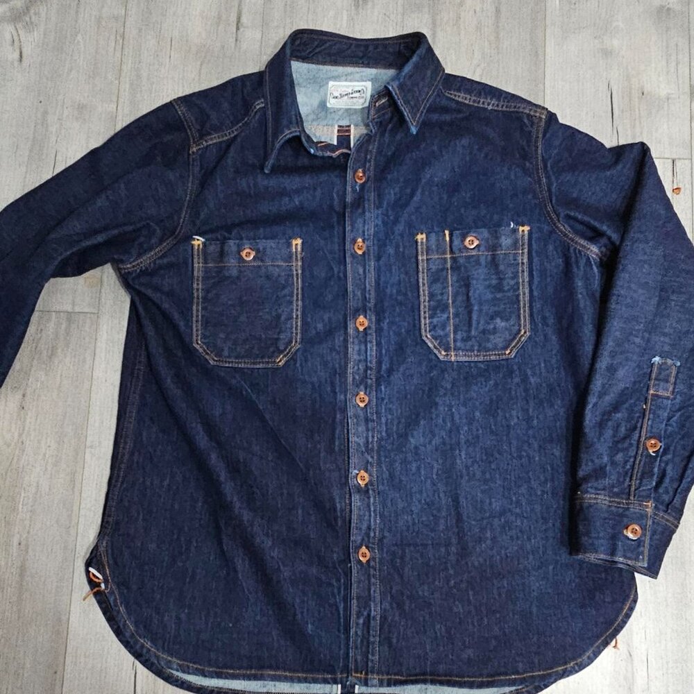 Ciano Farmer Denim Co.  - 14oz Selvedge Texas Denim Workshirt handmade XL - Picture 2 of 16